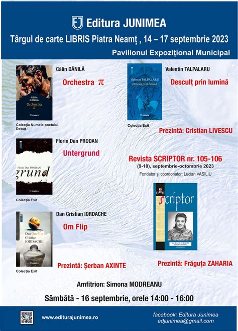 Editura Junimea și revista Scriptor la Târgul de Carte LIBRIS Piatra