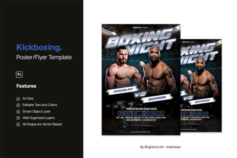 Poster Flyer A4 - Kickboxing Graphic by brightonexart · Creative Fabrica