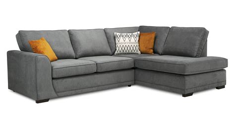 Orka Non Quilted Left Hand Facing Arm Open End Deluxe Corner Sofa Bed DFS