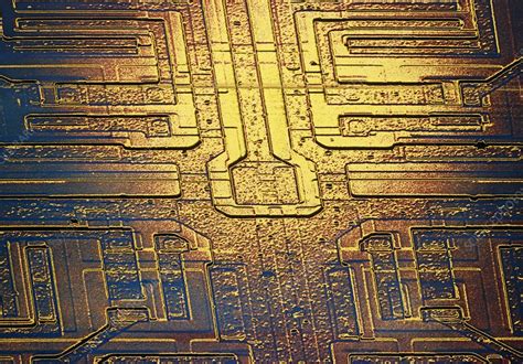 False Col Sem Of Integrated Circuit Stock Image T Science