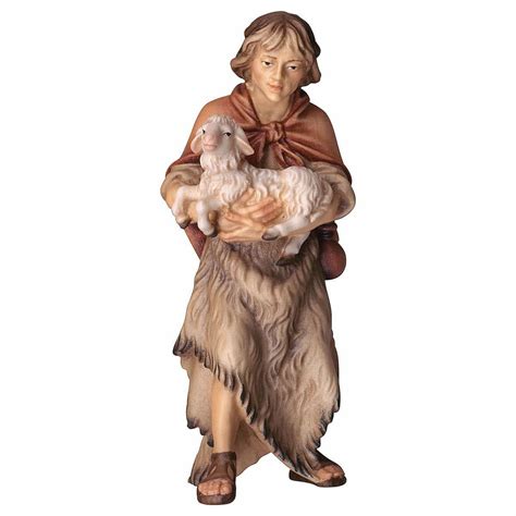 Shepherd With Lamb Cm 23 9 1 Inch Hand Painted Ulrich Nativity Scene