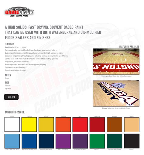 COURTSPORTS Products | Gameliner Court Floor Paint | Hardwood ...