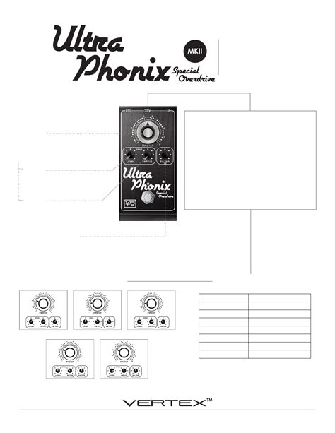 Vertex Ultraphonix Special Overdrive Mkii Handleiding 1 Pagina S