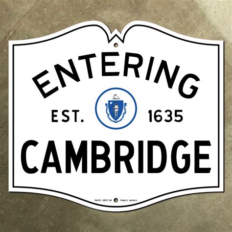 Entering Cambridge Massachusetts City Limit Highway Marker Road Sign 1950 Etsy