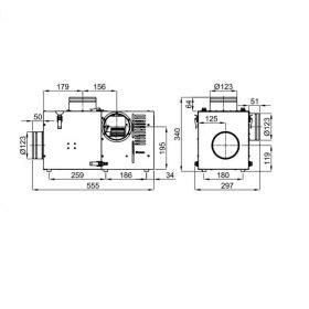 Krbový ventilátor Darco 370 m3 hod bypass BANAN1 Palomino