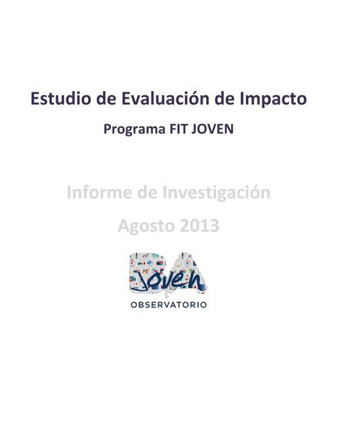 PDF Estudio de Evaluación de Impacto buenosaires gob ar Para el