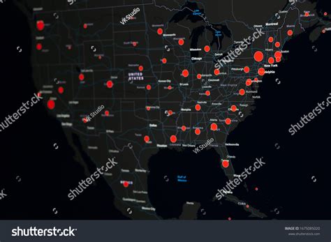 Usa Map Coronavirus Covid19 Closeup Countries Stock Photo 1675085020 ...