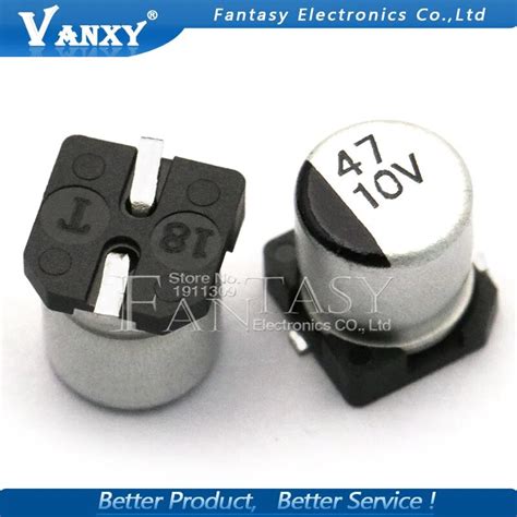 10PCS Electrolytic Capacitor 10v47uf 6 3 5 5mm SMD Aluminum