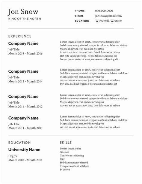 Professional Resume Template Free Fresh Free Simple Or Basic Resume