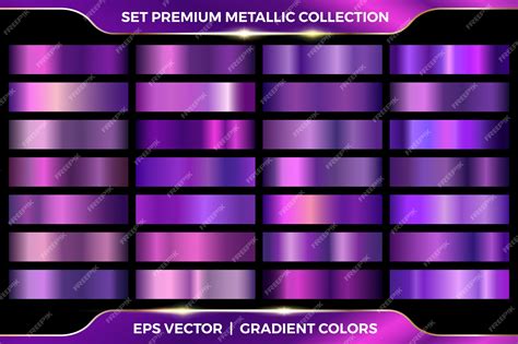 Premium Vector Elegant Metallic Gradient Shiny Purple Golden Pink Copper And Chrome Metal