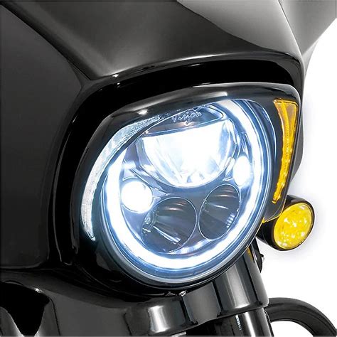 Motorcycle Headlight Bezel Trim Ring With Amber Turn Signal For Touring Street Glide Road King