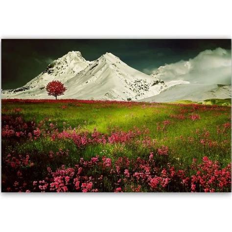 Image Tableau Toile Moderne Cadre Mural Canevas Paysage Montagnes 60x40