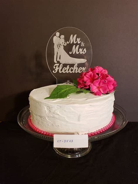 Custom Laser Engraved Acrylic Cake Topper With Multi Color Led Etsy