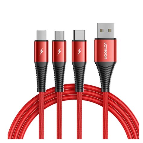 JOYROOM S 1230G4 3 In 1 Charging CableLightning Typec Micro1 2M RED