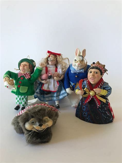 Vintage Alice In Wonderland Christmas Ornaments Set Of By