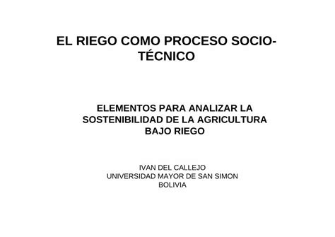 PDF EL RIEGO COMO PROCESO SOCIO TÉCNICO PDF fileEL RIEGO COMO