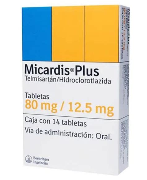 MICARDIS PLUS 80 12 5 MG 14 TABLETAS Telmisartán Hidroclorotiazida ND