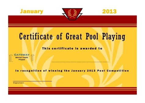 Pool Certificate