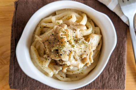 今の季節にも良さそう舞茸andクリームソースとの組み合わせがとっても美味しそうな「うどん」レシピ 話題の画像プラス