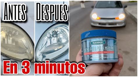 Como pulir faros amarillos limpiar faros de carro opacos fácil y