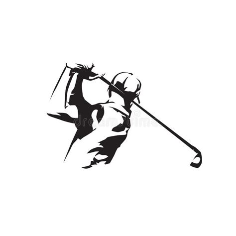 Golf Player Logo, Isolated Vector Silhouette. Golf Swing Stock Vector - Illustration of ...