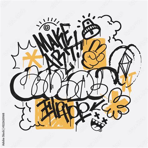 Abstract Wall Scribbles Background Street Art Graffiti Texture With