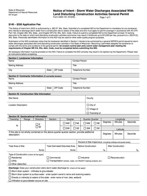 Wdnr Form 3400 161 Fill Online Printable Fillable Blank PdfFiller