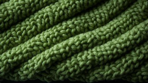 Premium Ai Image A Close Up Of A Green Knitted Fabric Texture