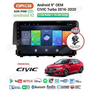 Jual Head Unit Android Auto CarPlay 9 Inch Honda Civic Turbo 2016 2020