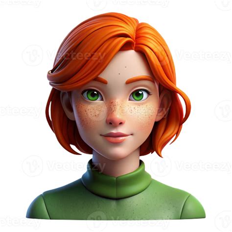 Vibrant Traditional Portrait Of A Young Woman With Fiery Red Hair