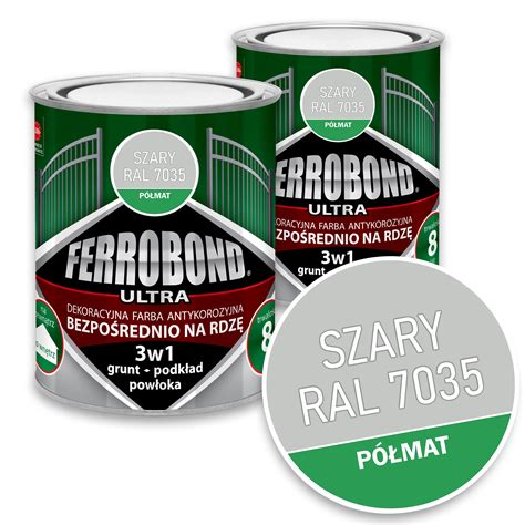 Farba Do Metalu Na Rdz Szary P Mat Ral L Ferrobond Zestaw