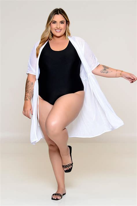 Saída de Praia Plus Size Curta Vk Moda Plus Size