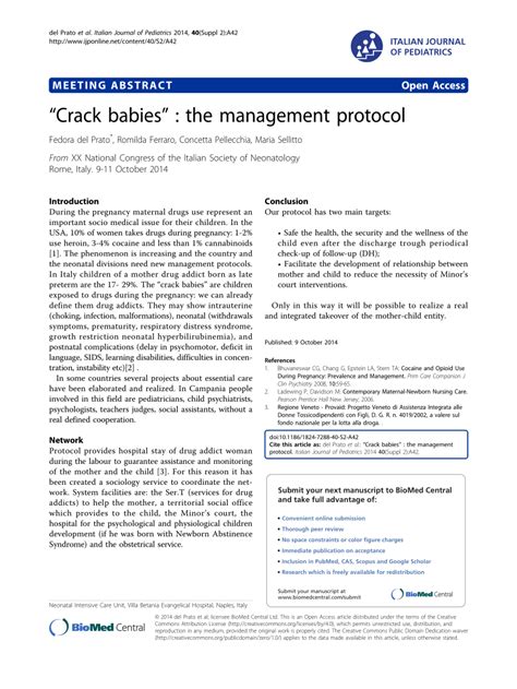 (PDF) “Crack babies” : the management protocol