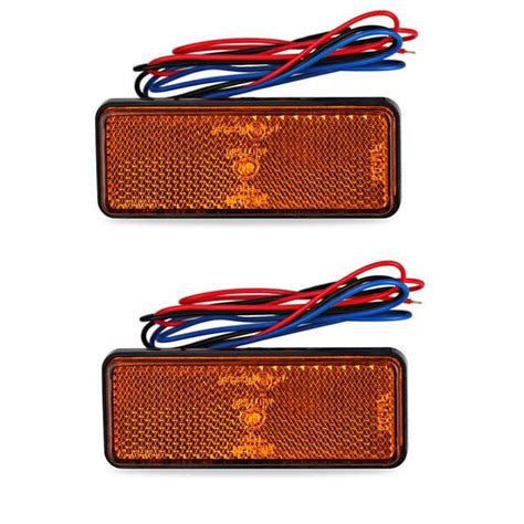 OPTIQUE DE PHARE Yello 2PCS Réflecteur LED rouge blanc ambre 12V feu