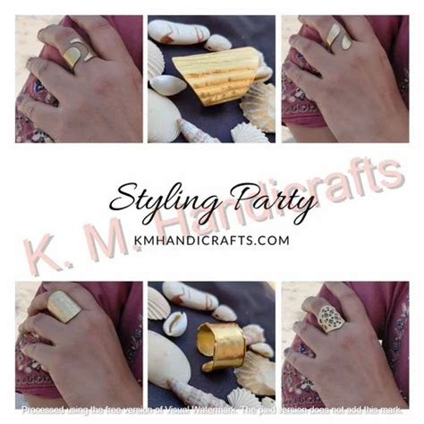 golden handmade brass ring adjustable  size  rs piece