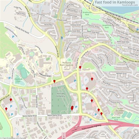 Fast Food Kamloops Map