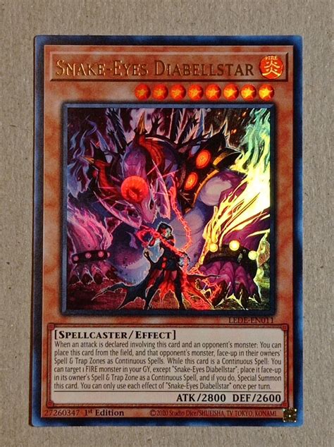 Ygo Card Snake Eyes Diabellstar Ultra Rare Lede En St Nm