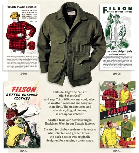 Filson Mackinaw Cruiser coat with vintage ads ... Vintage Ads, Vintage ...