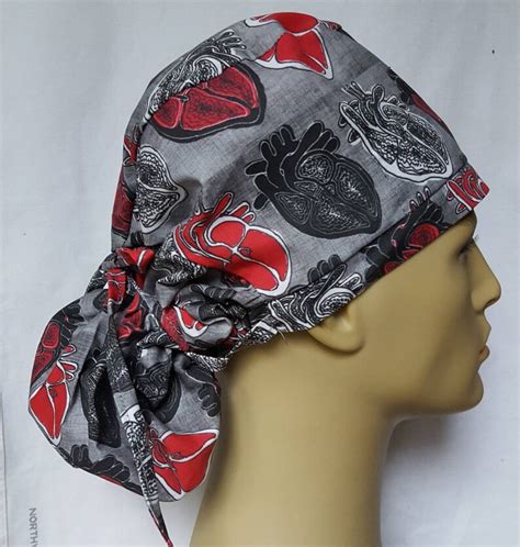 Heart Surgical Scrub Hat Operating Room Hat Theatre Cap Etsy