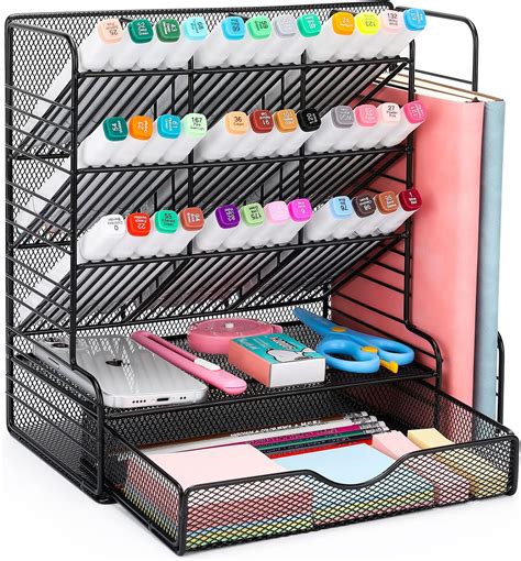 Vedett Pen Organizer For Desk With Drawer Storage All Pens And Pencil Marker Organizer With 9