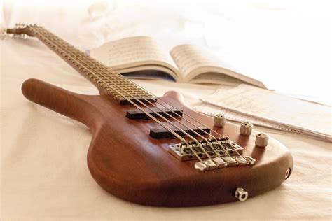 Download Beautiful Music Brown Bass Guitar Wallpaper