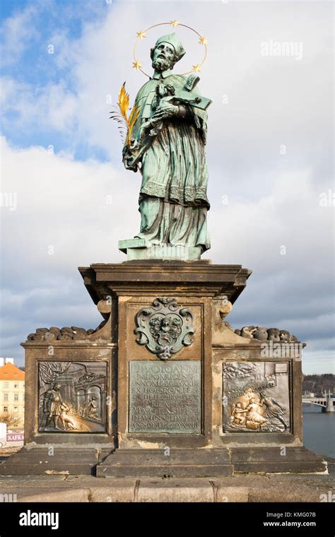 Statue Of Jan Nepomucky St John Of Nepomuk Charles Bridge Prague