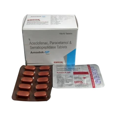 Aceclofenac Paracetamol Serratiopeptidase Tablet At Rs Box