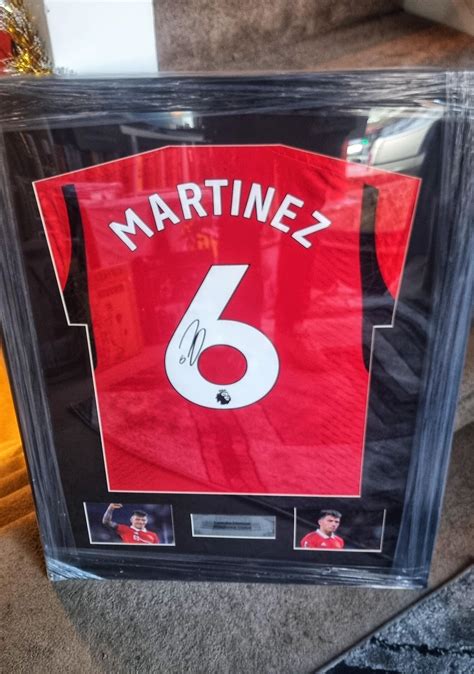 Hand Signed Lisandro Martinez Manchester United Framed Shirt