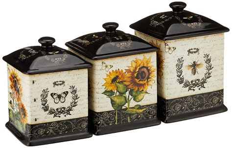 Home And Garden Sunflower Canister Set Glwec In