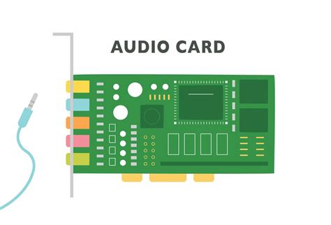 Computer Parts Sound Card Flat Design Style Vector Illustration