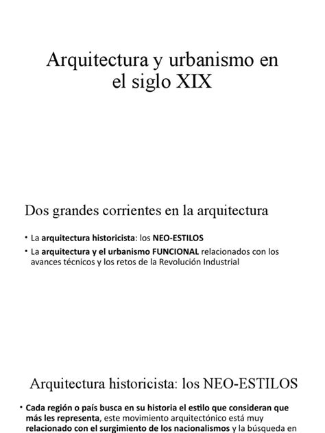 Arquitectura Y Urbanismo En El Siglo Xix Pdf