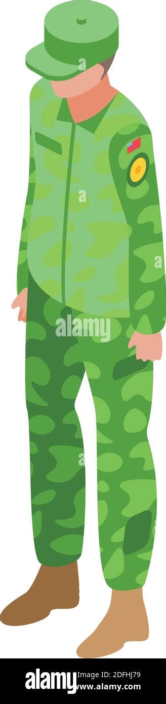 Military uniform captain icon. Isometric of military uniform captain ...