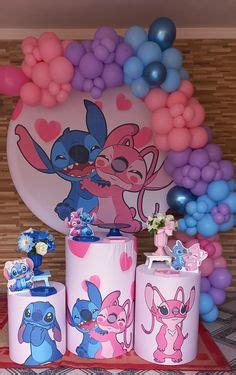 Decoração Simples Stitch E Angel - Festa Stitch E Angel Decoração Simples