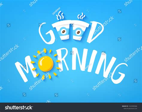 Good Morning Banner Cute Text Two Stock Vector Royalty Free